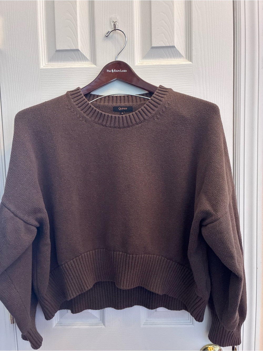 Quince Women's Brown Crewneck Organic Cotton Sweater size XL